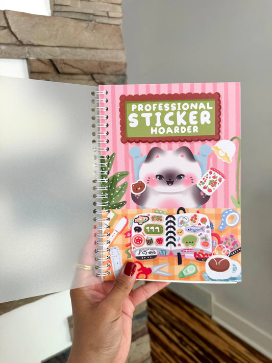 Professional Sticker Hoarder Cat Reusable Sticker Book A5