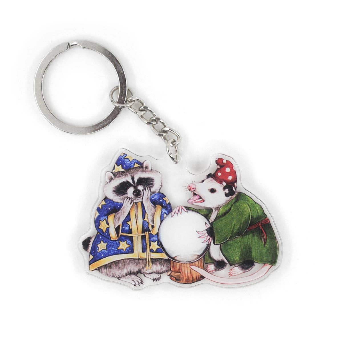 Wizard Raccoon & Mystical Possum Acrylic Keychain