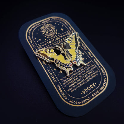 Sagittarius- Zodiac Butterfly and Moth Pins- Swallowtail