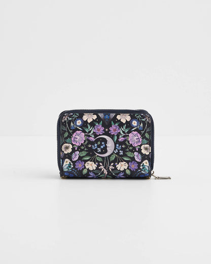 Selene Print Small Wallet in Navy