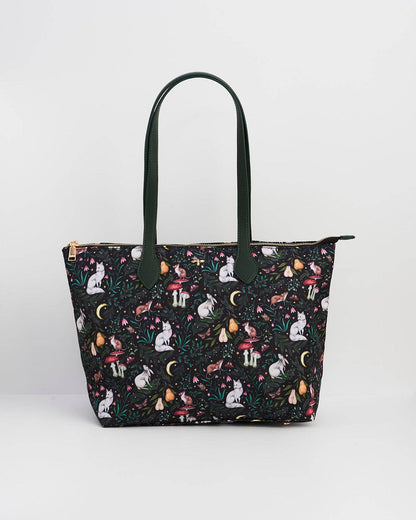Edith Niva Print Tote Bag in Green
