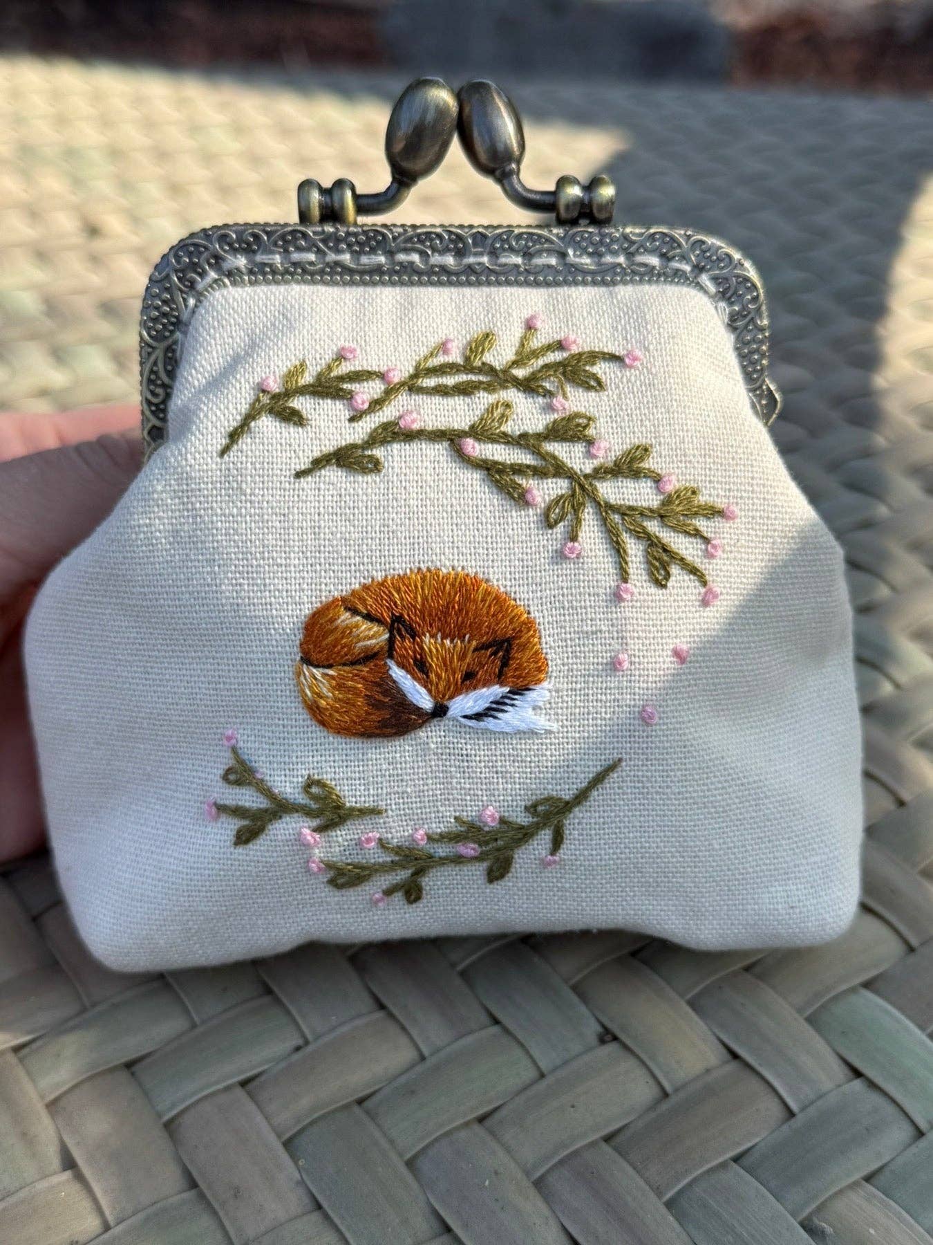 Fox Embroidered Coin Purse