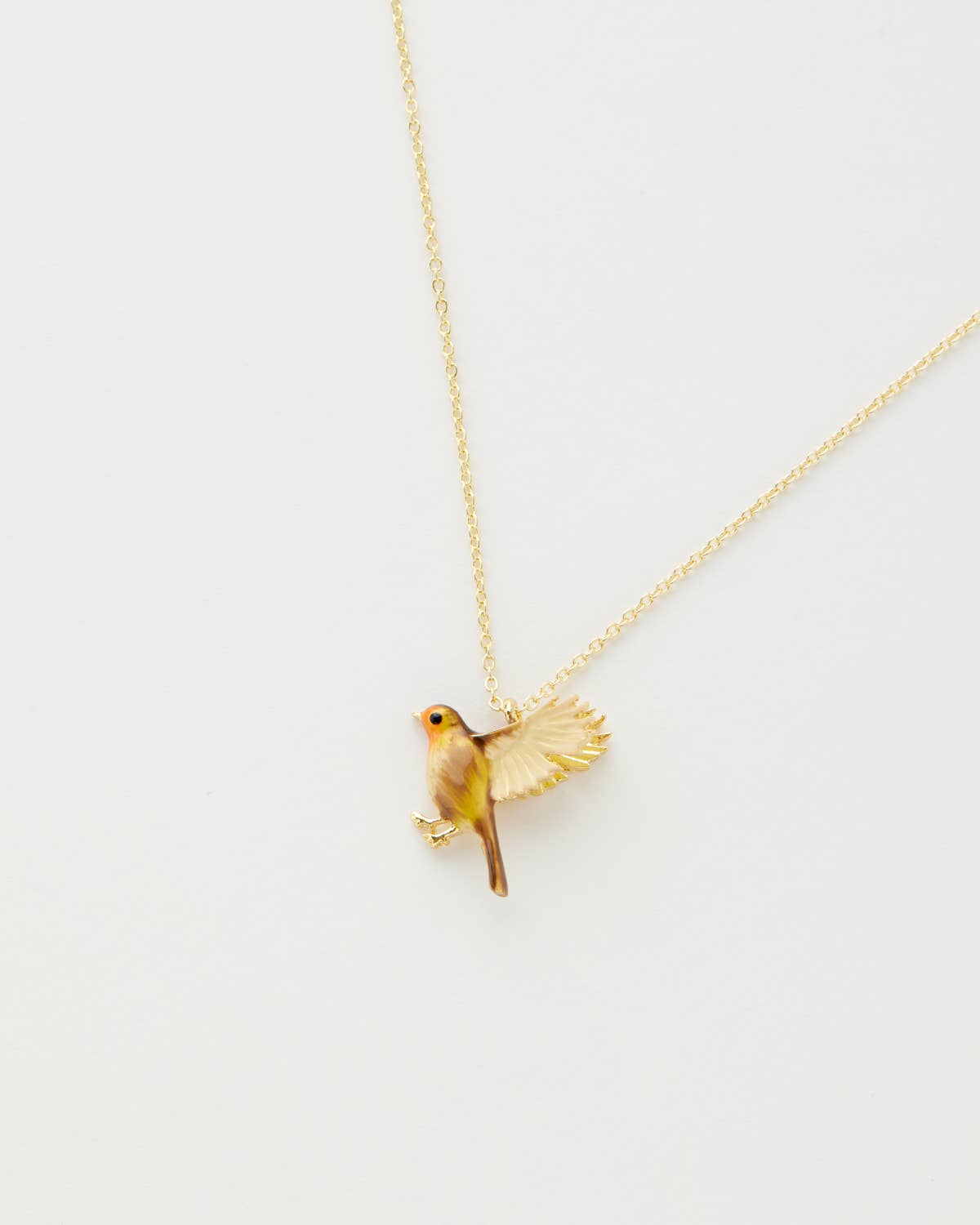 Enamel Flying Robin Necklace (Fable England)