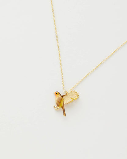 Enamel Flying Robin Necklace (Fable England)