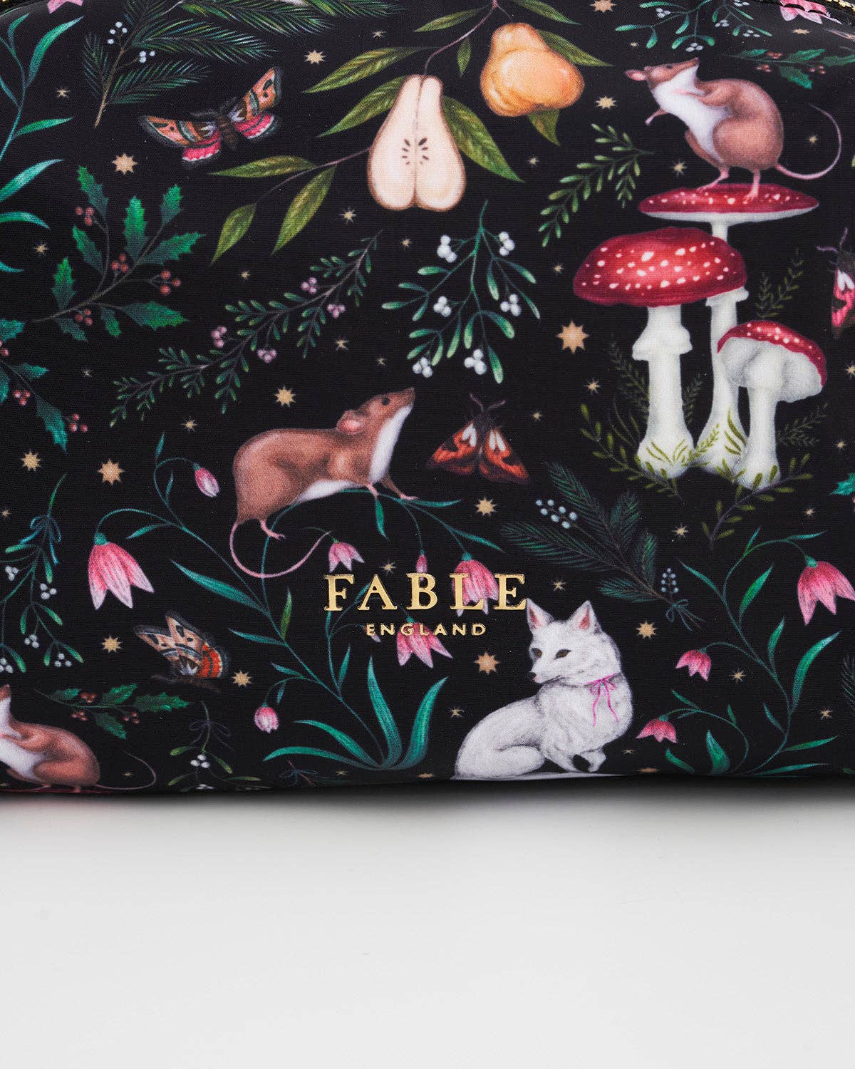 Niva Print Cosmetic Pouch in Green