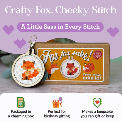'For Fox Sake!' Mini Matchbox Cross Stitch Kit