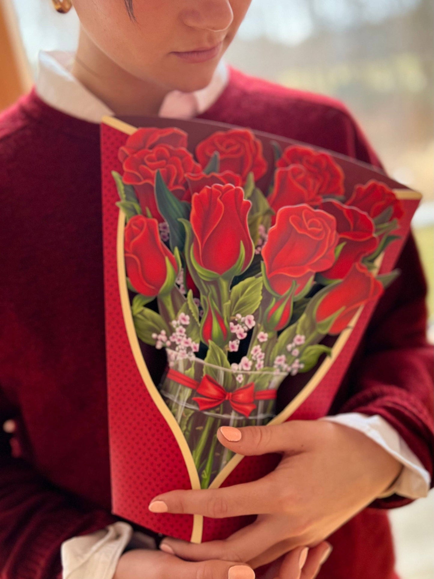 Red Roses Pop-Up Greeting Card