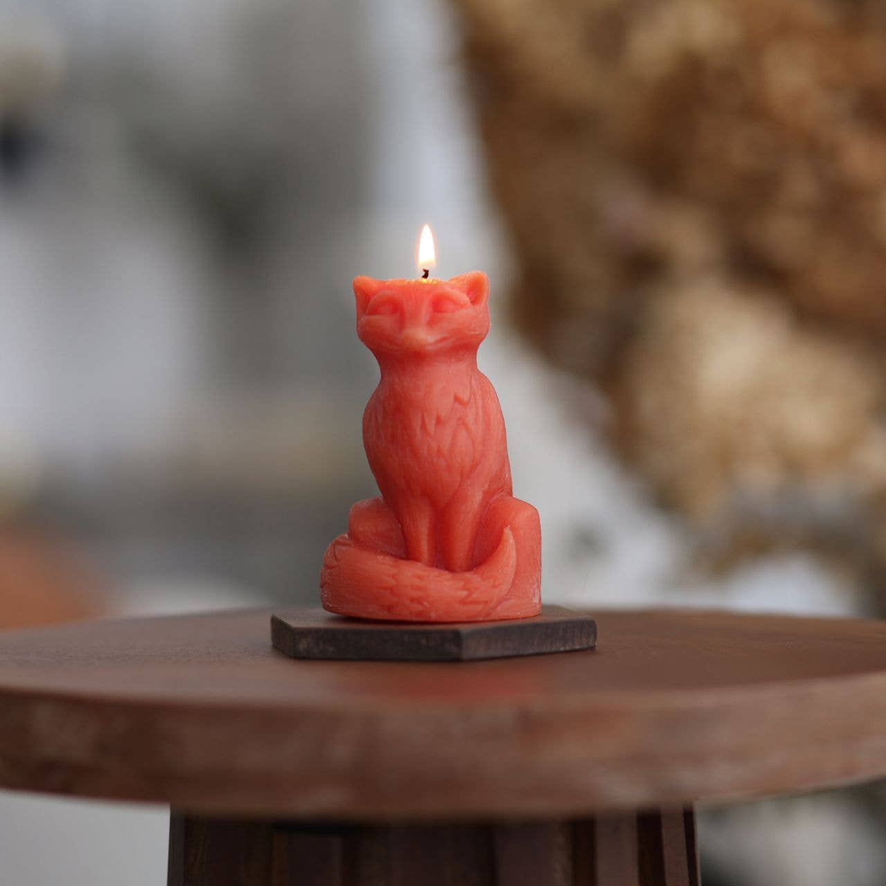 Fox Candle – 100% Pure Beeswax – Hand-Sculpted