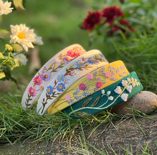 Summer Floral Embroidered Headband (Ariella Collection)