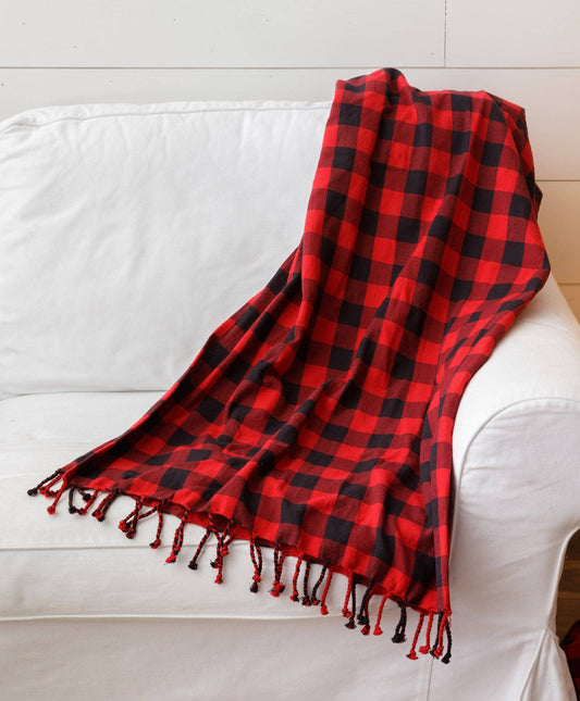 Red and Black Buffalo Plaid Throw Blanket