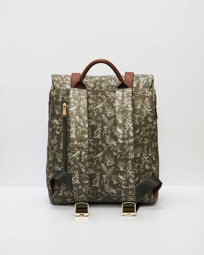 Flora Orla Scene Print Backpack in Olive Green