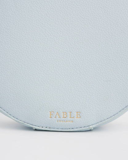 Floral Bow Blue Embroidered Circle Bag
