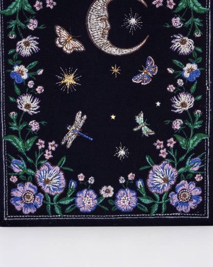 Florence Midnight Garden Embroidered Book Box in Navy Velvet