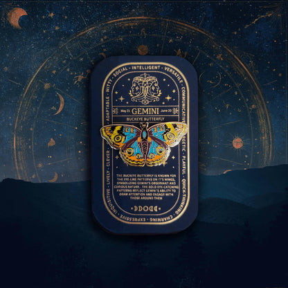 Gemini - Zodiac Butterfly and Moth Pins- Buckeye Butterfly