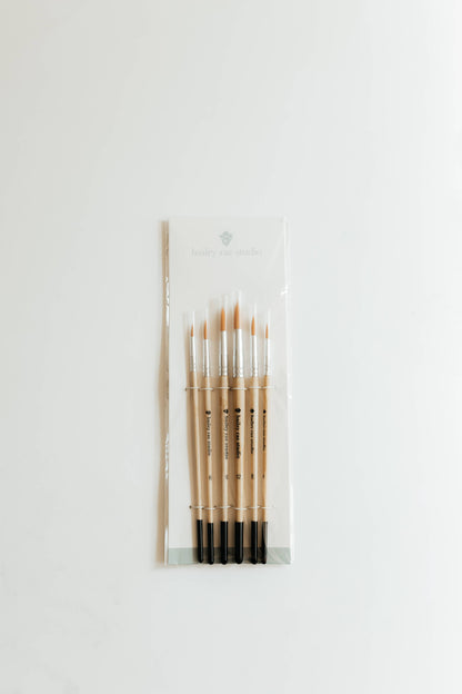 Round Tip Watercolor Brush Set (6 Brushes in Set)