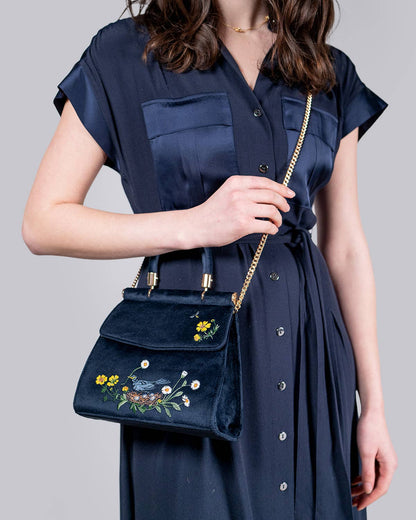 FABLE Blackbird Mini Velvet Tote