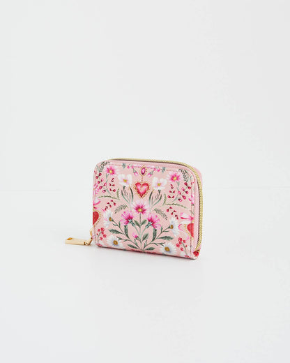 Floral Heart Pink Wallet