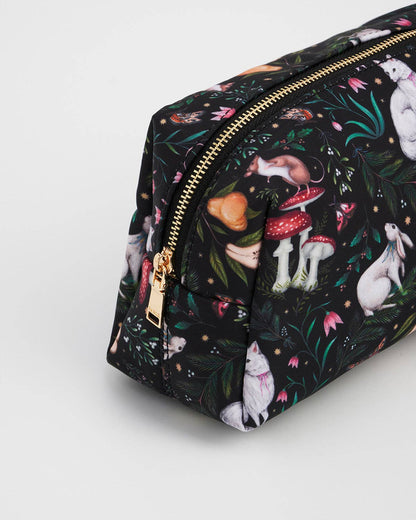 Niva Print Cosmetic Pouch in Green