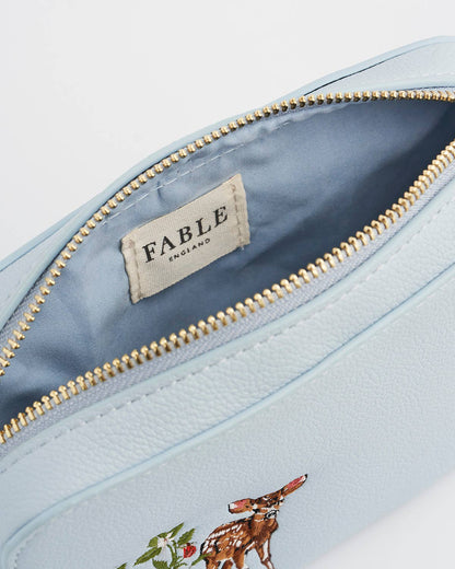 Strawberry & Fawn Blue Embroidered Camera Bag