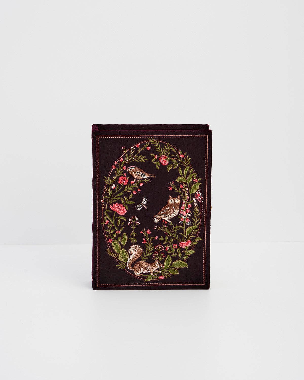 Florence Meadow Scene Embroidered Book Clutch / Jewelry Box