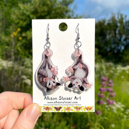 Acrylic Baby Opossum Earrings