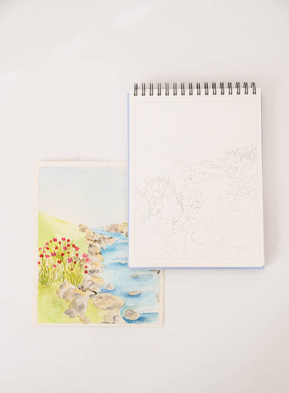 Landscape Watercoloring Book (Outlines with Video Tutorials)