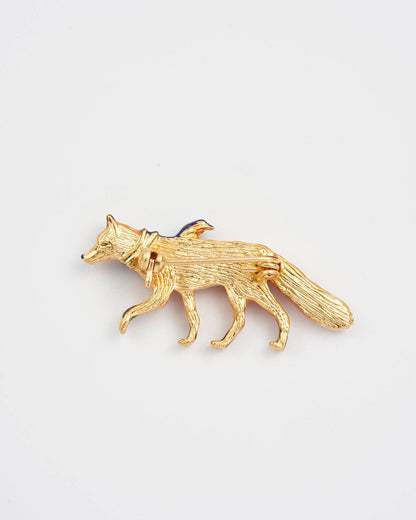 Cozy Fox Enamel Brooch