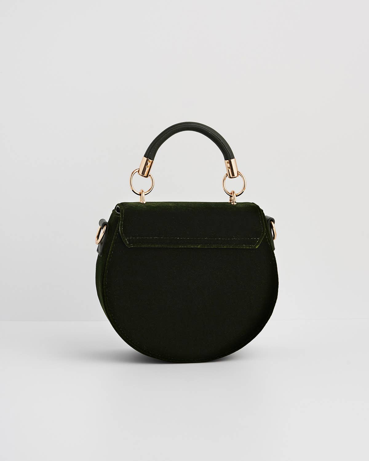 Sunflower Green Velvet Embroidered Top Handle Bag