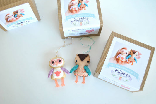 DIY Craft Kit - Owl Felt Ornament Craft Sewing Kit Cute Gift