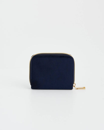 Floral Navy Velvet Wallet