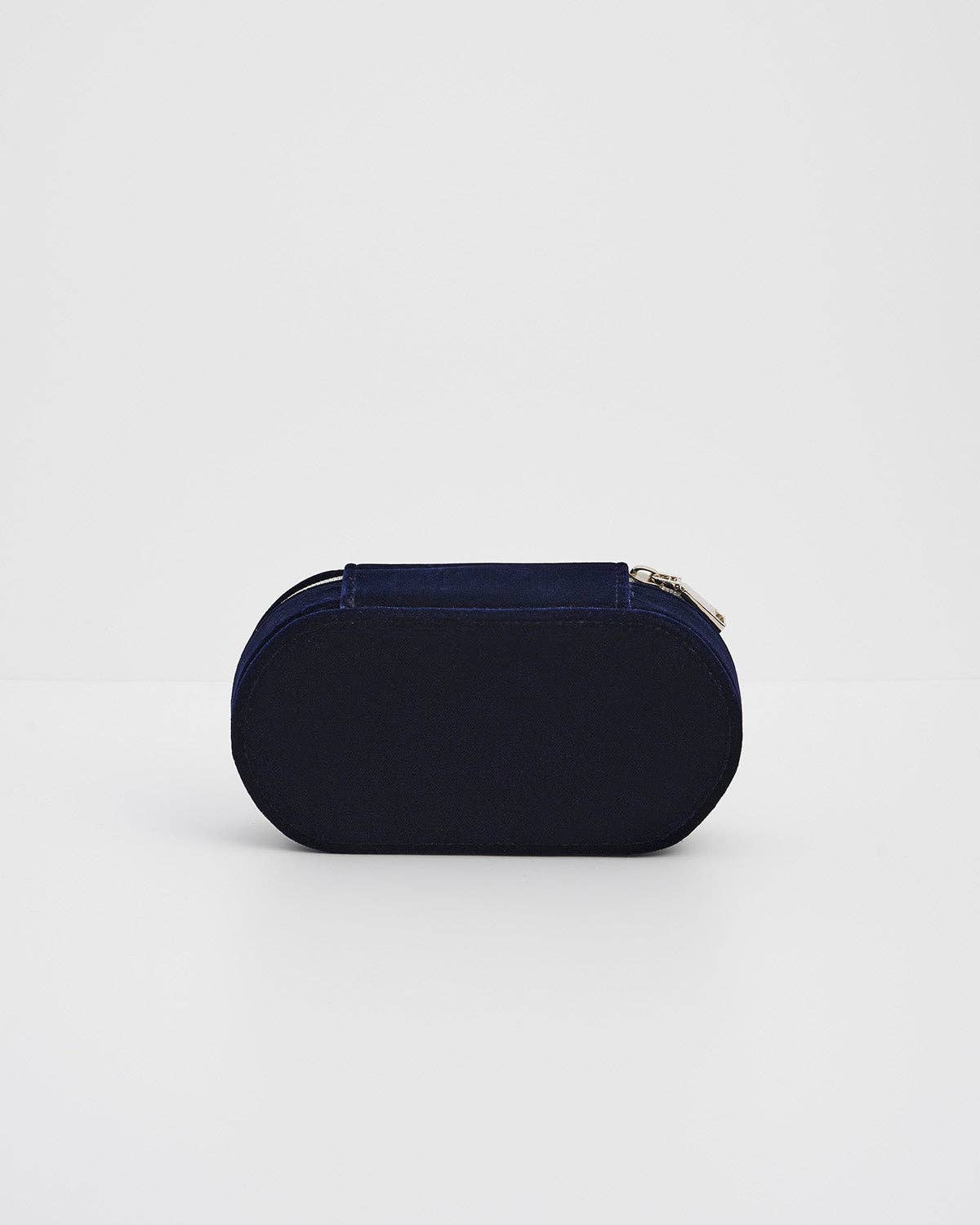 Night Sky Embroidered Oval Jewelry Box in Navy Velvet
