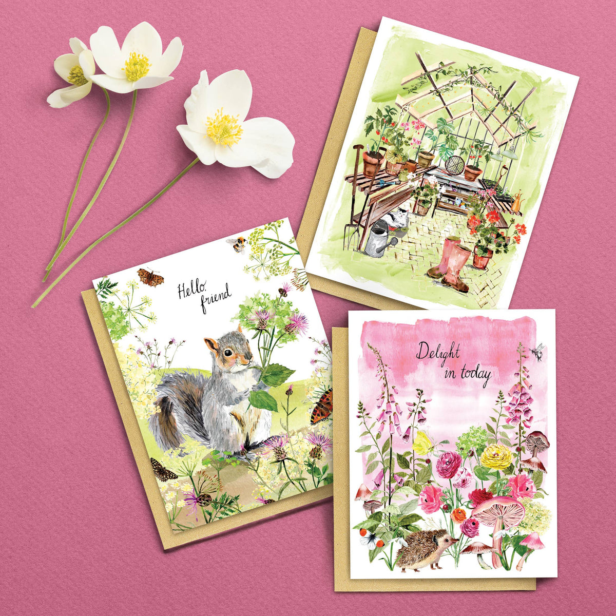 Squirrel with Flower Birthday Card