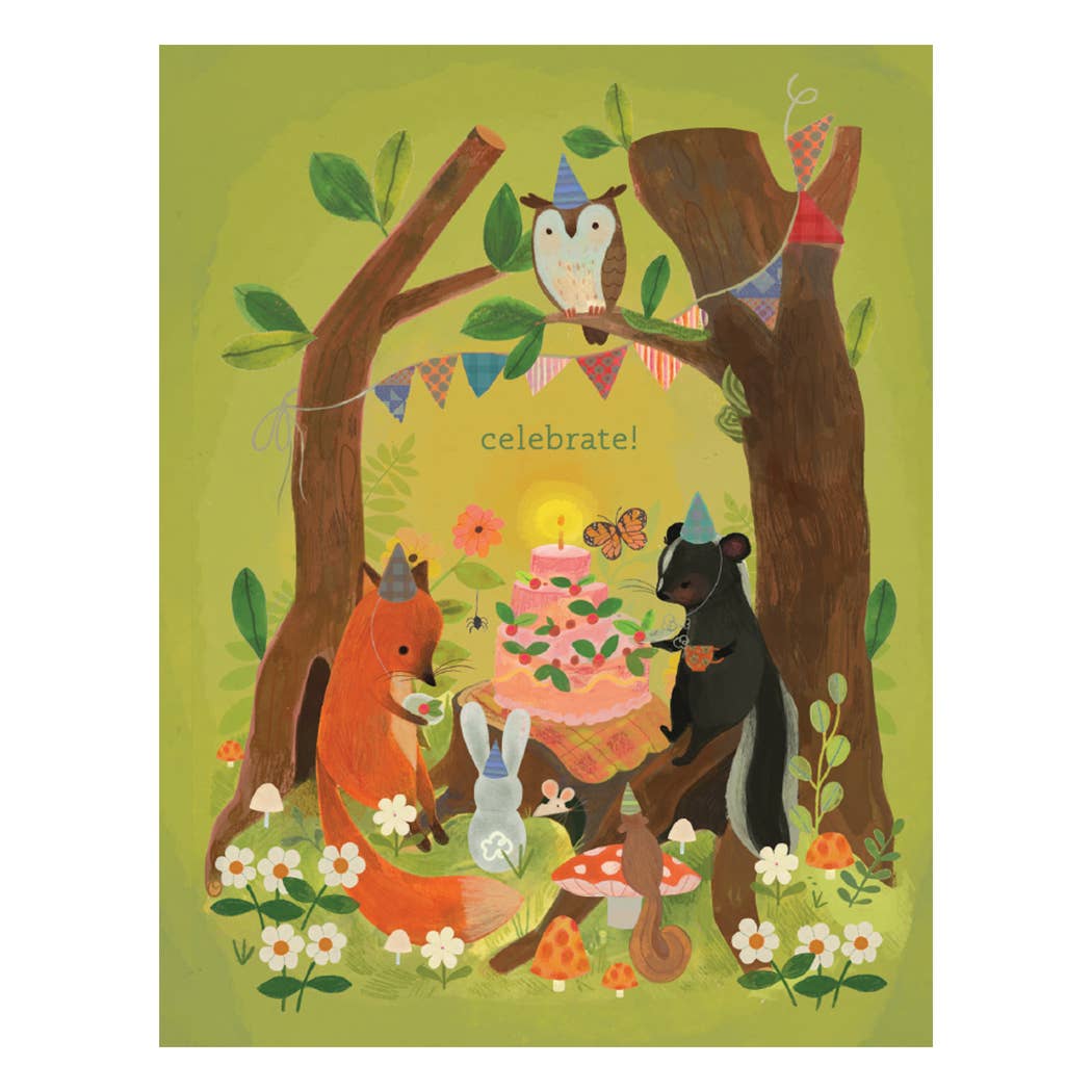 Skunk & Friends Birthday Card