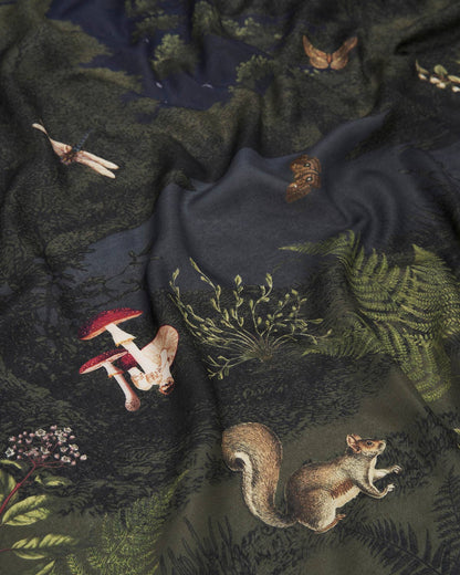 Woodland Meadow Large Rectangle Scarf in Navy