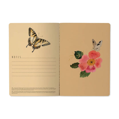 Butterflies and Peonies (A5 Notebook)