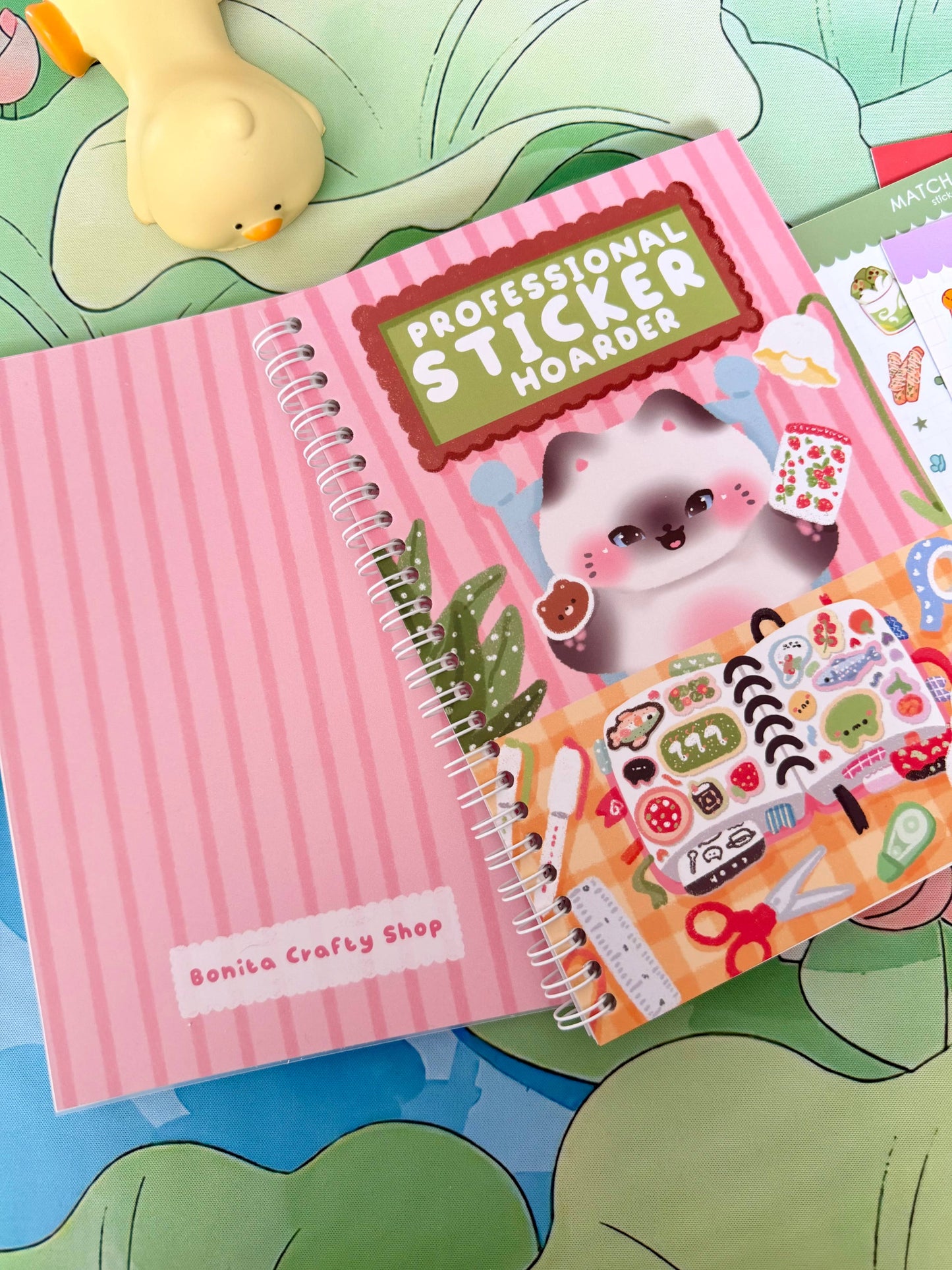 Professional Sticker Hoarder Cat Reusable Sticker Book A5