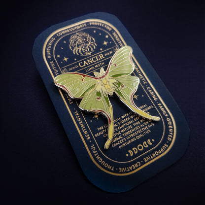 Cancer - Zodiac Butterfly and Moth Pins- Luna Moth