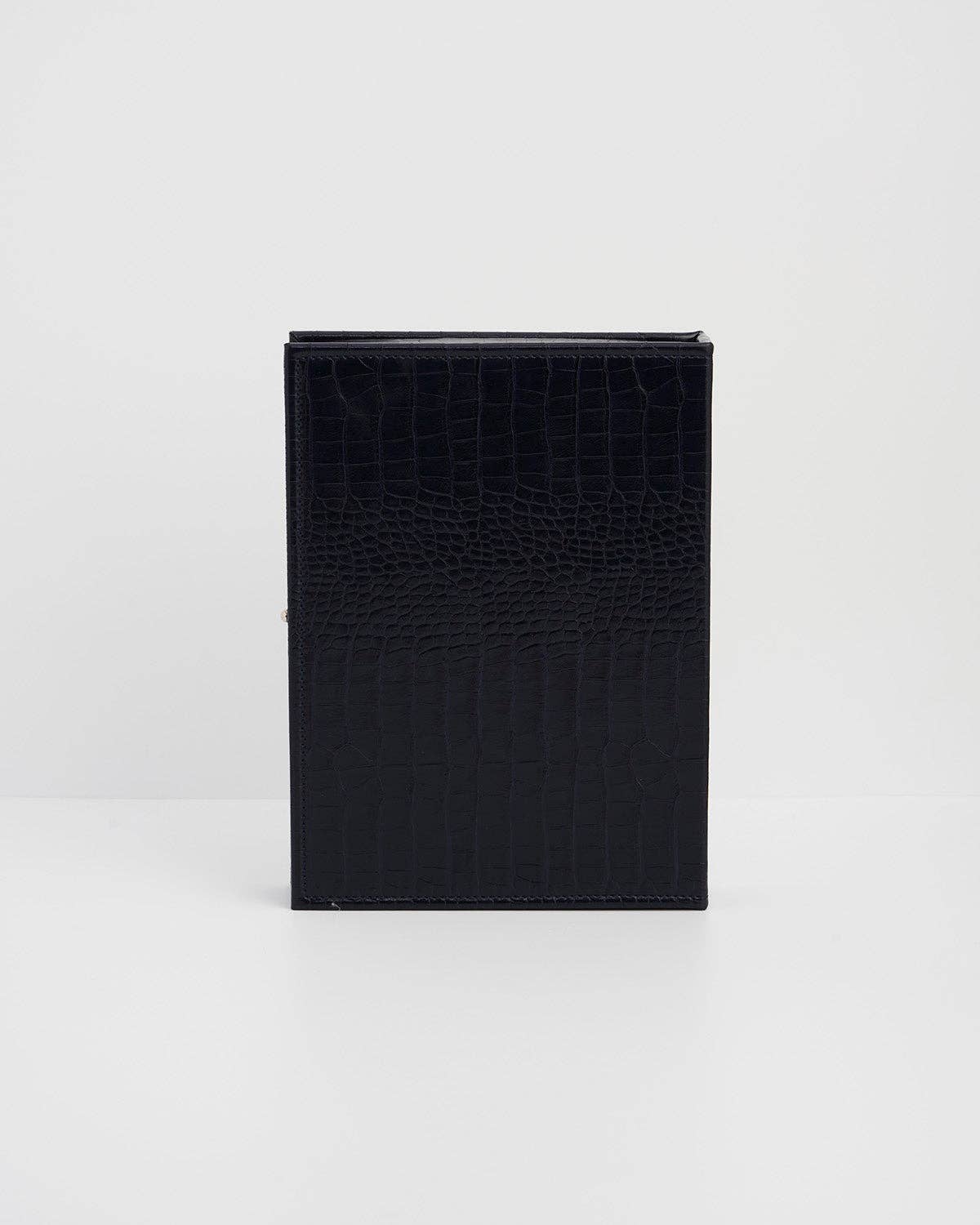Night Sky Embroidered Large Jewelry Box in Navy Croc