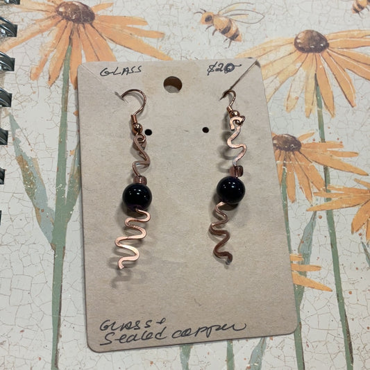 Snake Copper Earrings