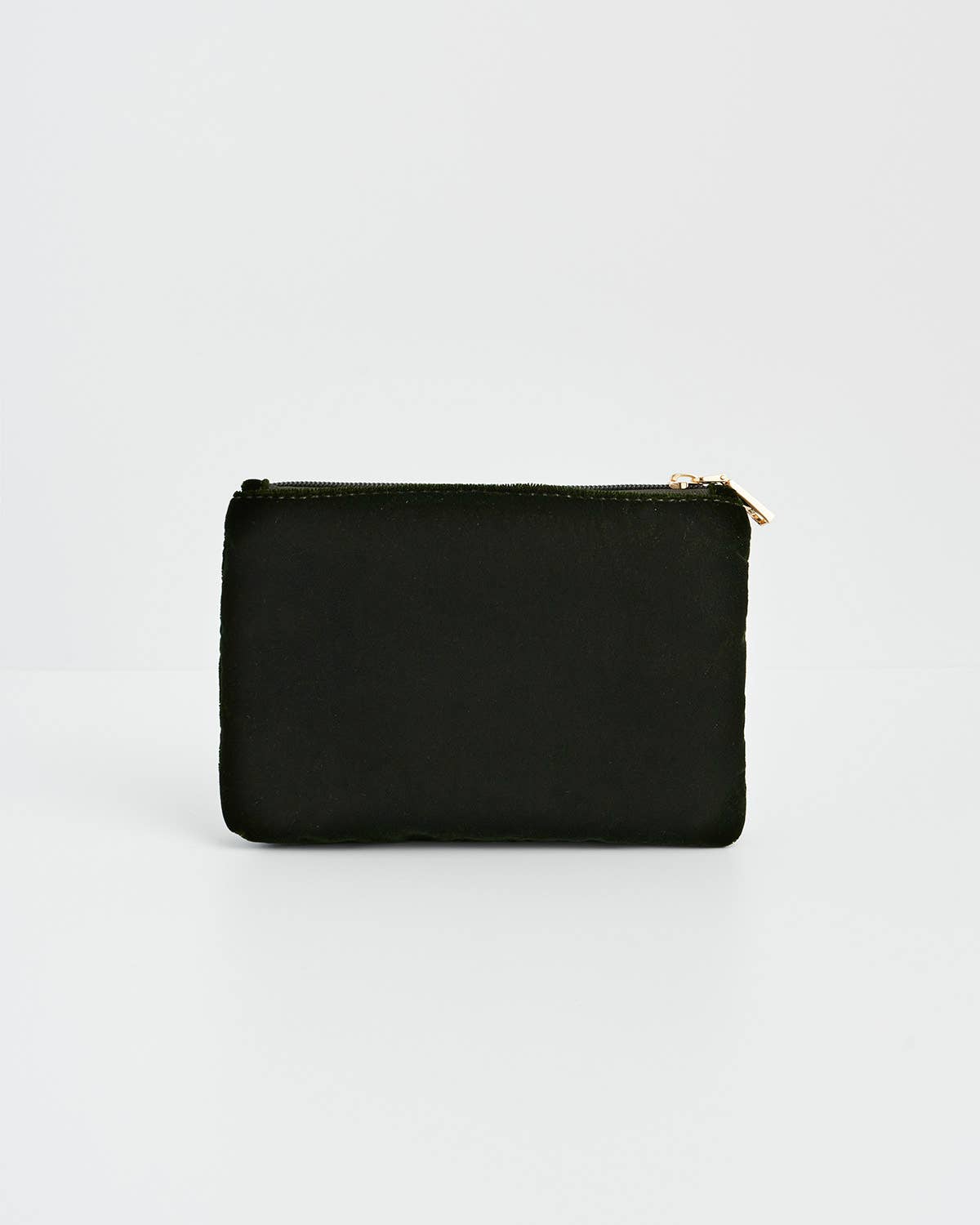 Sunflower Green Velvet Embroidered Pouch