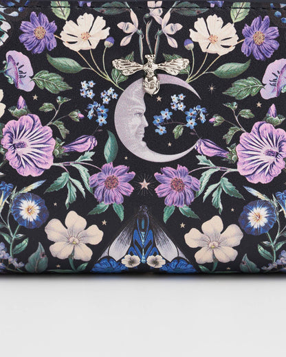 Selene Print Small Wallet in Navy