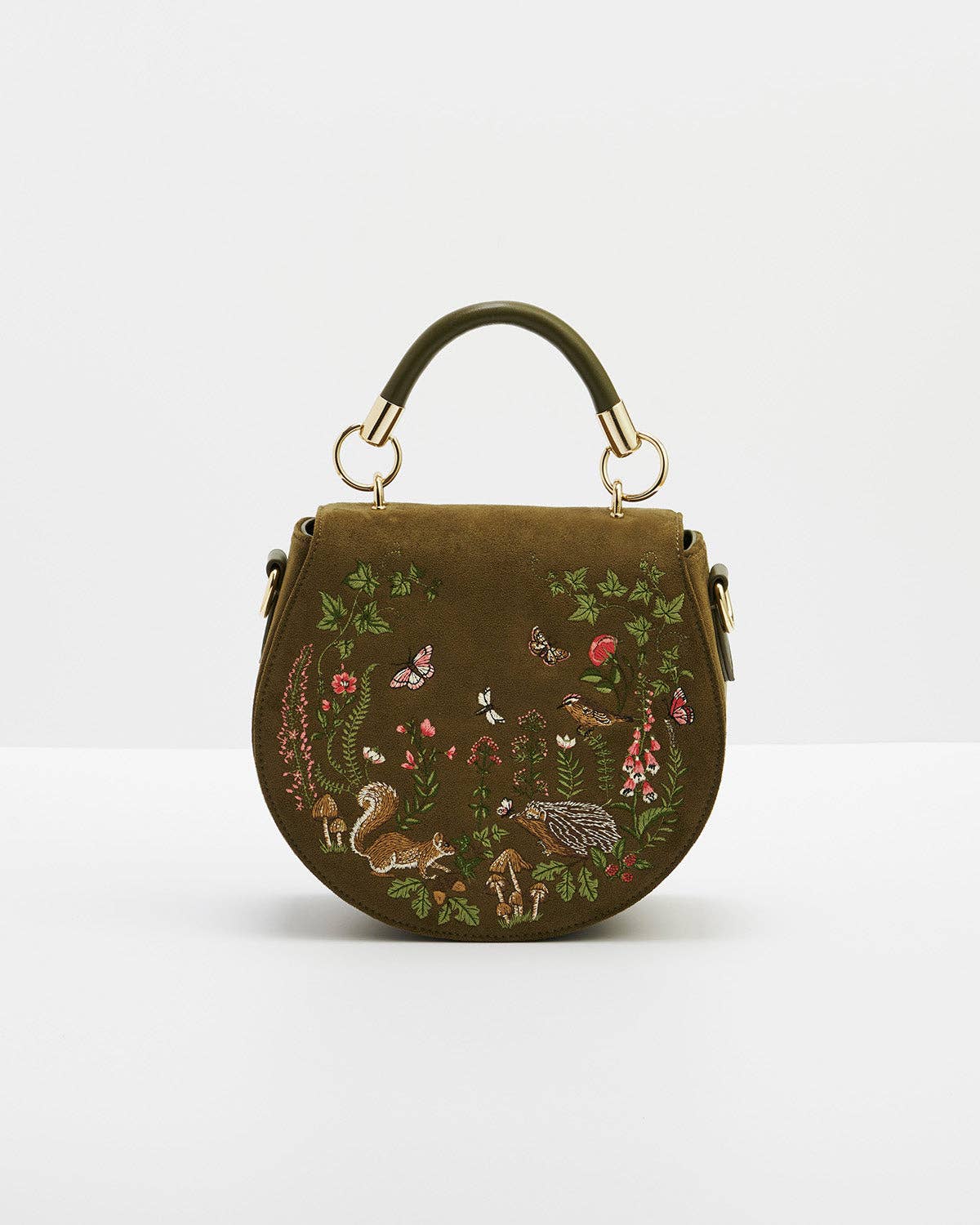 Charlotte Meadow Scene Embroidered Saddle Bag
