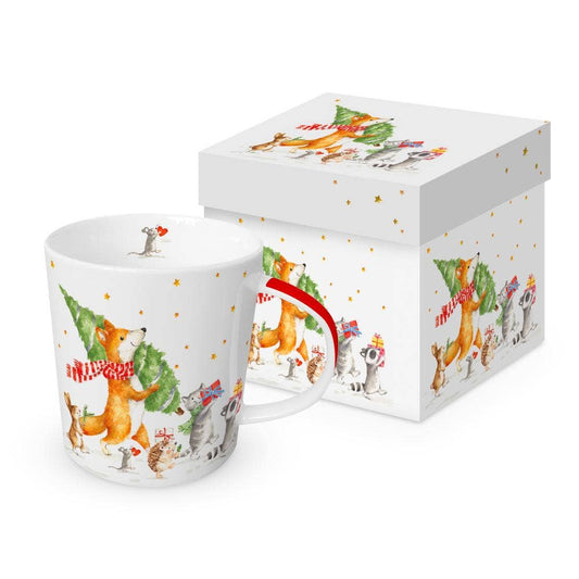 Woodland Christmas - Mug in a Box (Fox, Raccoon, Hedgehog)