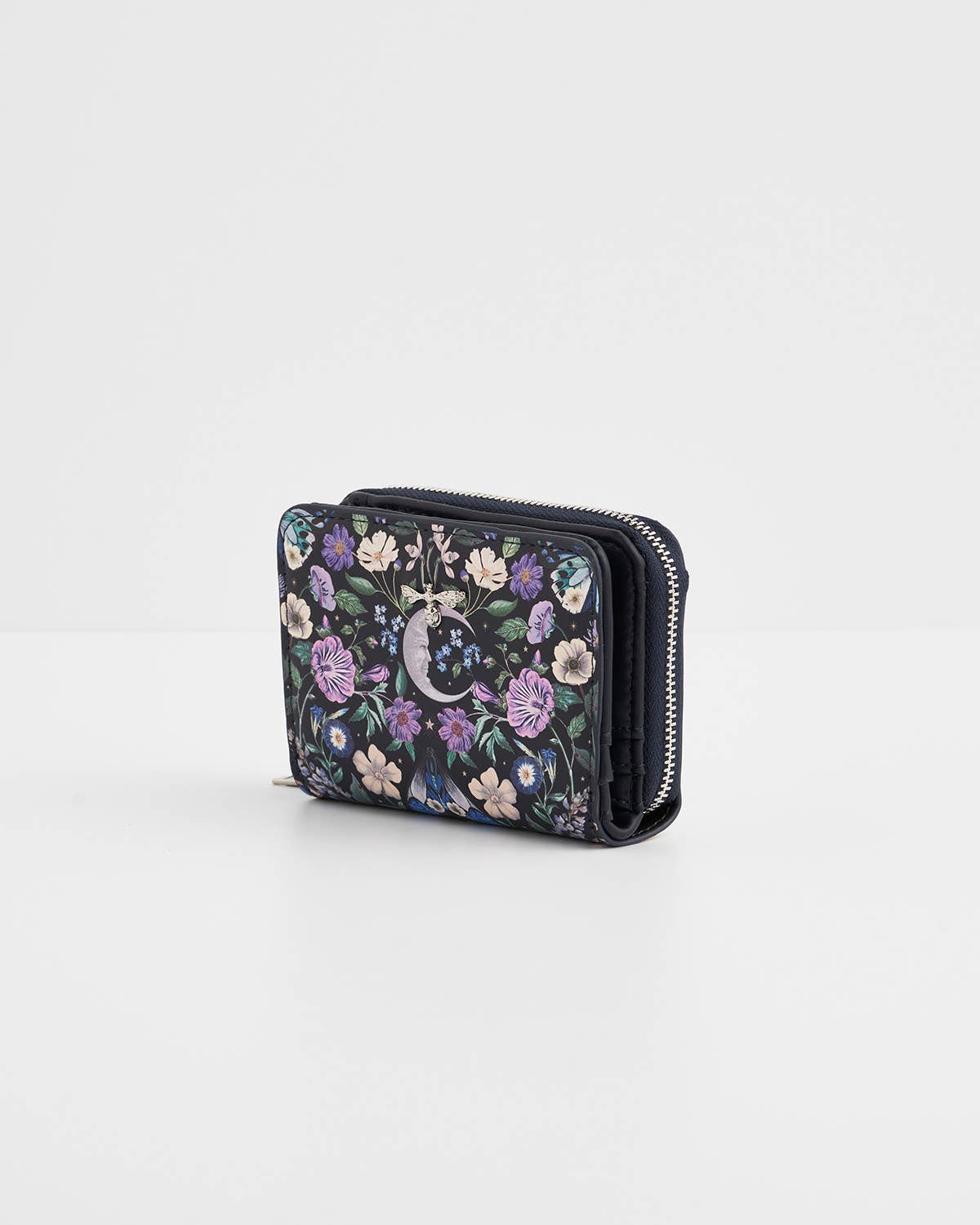 Selene Print Small Wallet in Navy