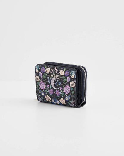 Selene Print Small Wallet in Navy