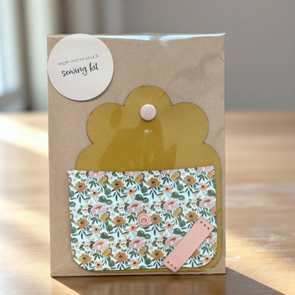Sewing Kit - Vegan Leather Pouch - Blushing Blooms