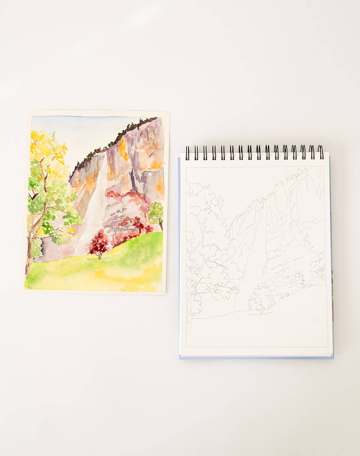 Landscape Watercoloring Book (Outlines with Video Tutorials)