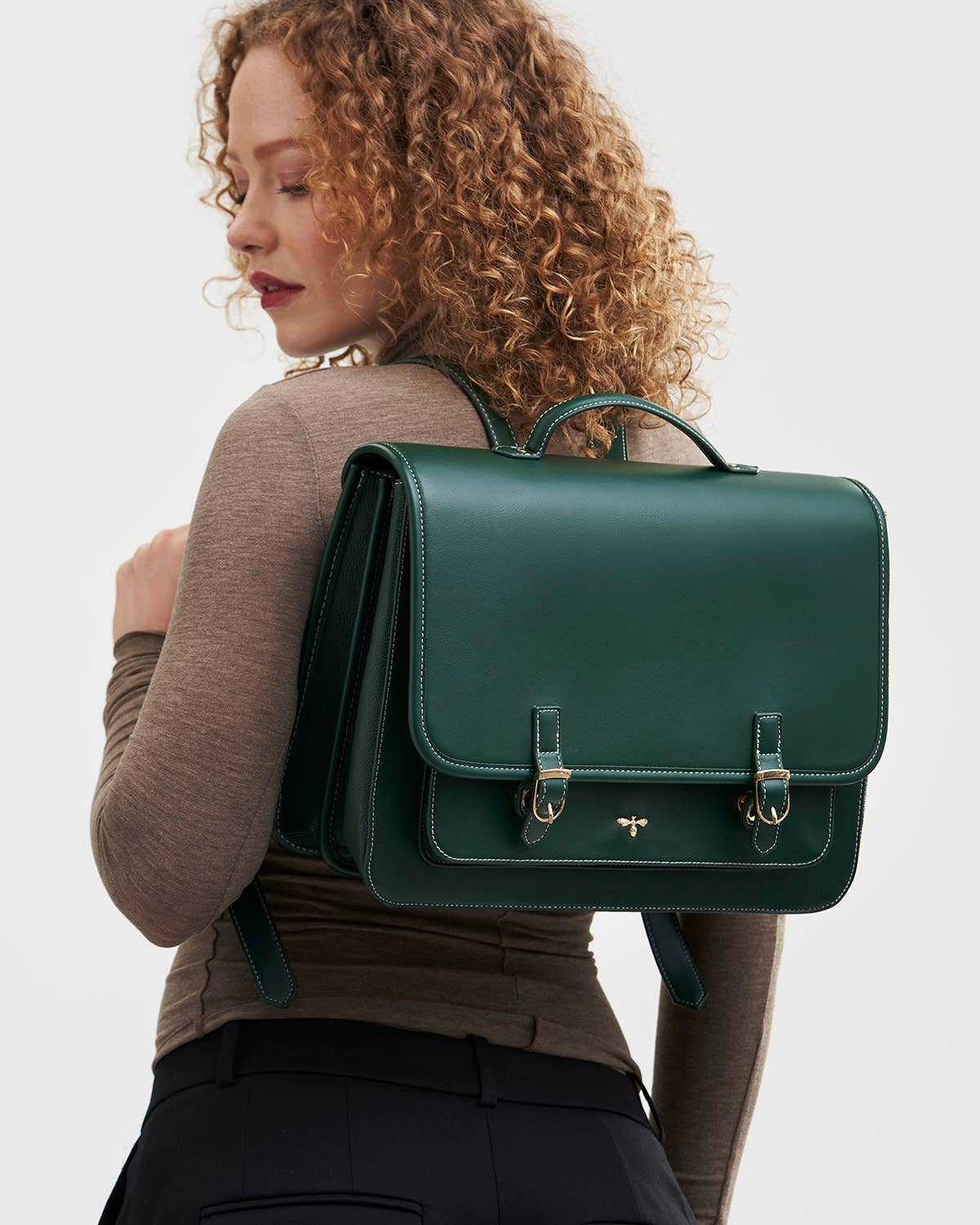 Into the Woods Green Large Satchel Backpack
