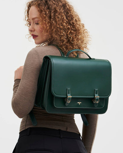Into the Woods Green Large Satchel Backpack