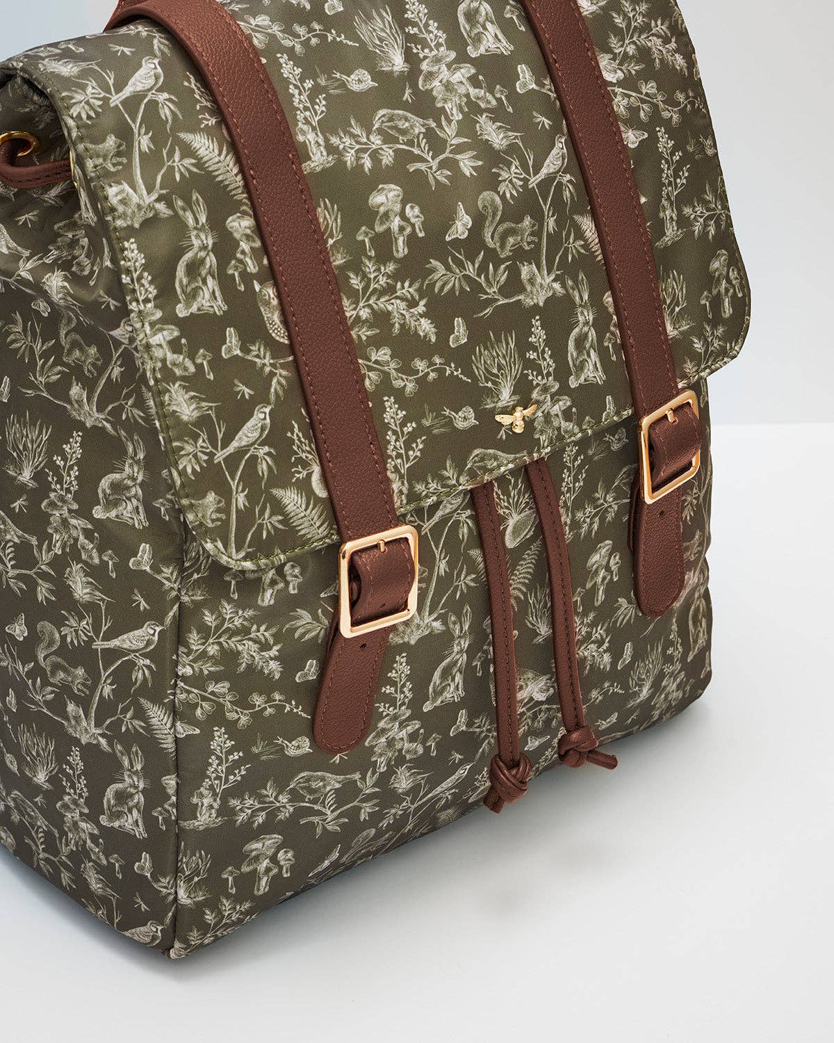 Flora Orla Scene Print Backpack in Olive Green